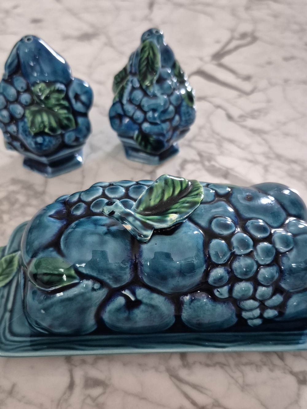 Vintage Inarco Butter Dish And Salt & Pepper Shakers